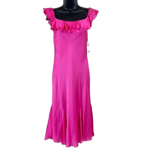 LRL Lauren Ralph Lauren Garden Party Silk Slip Dress - Picture 1 of 14